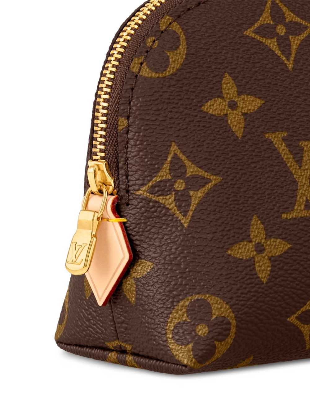 Louis Vuitton Brown Monogram Canvas Cosmetic Pouch with Gold Hardware